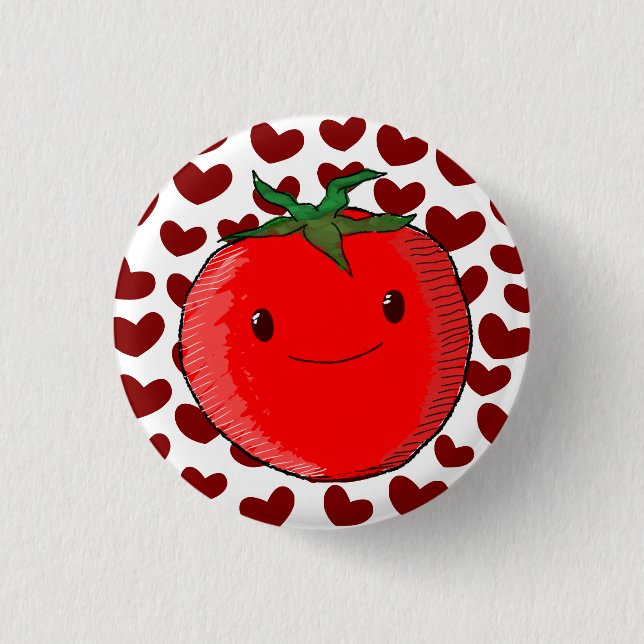 Niedlicher Cartoon Tomato Lover Button (Vorderseite)