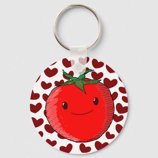 Niedlicher Cartoon Tomato Lover Schlüsselanhänger (Vorderseite)