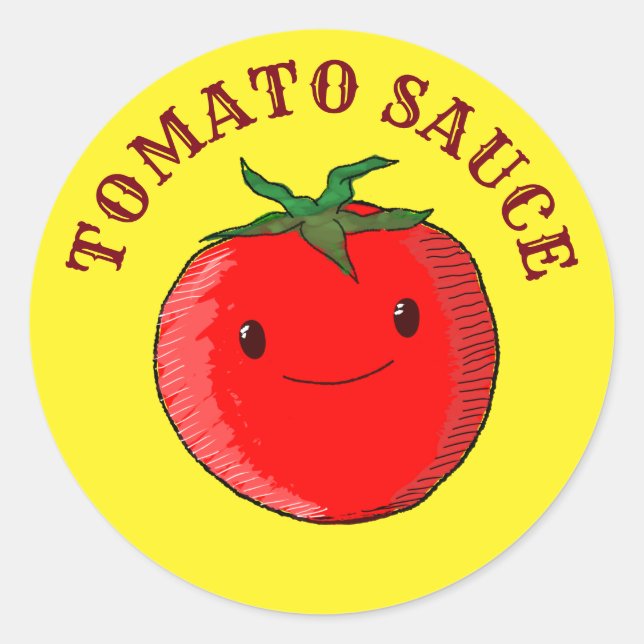 Niedlicher Cartoon Tomato Runder Aufkleber (Vorderseite)