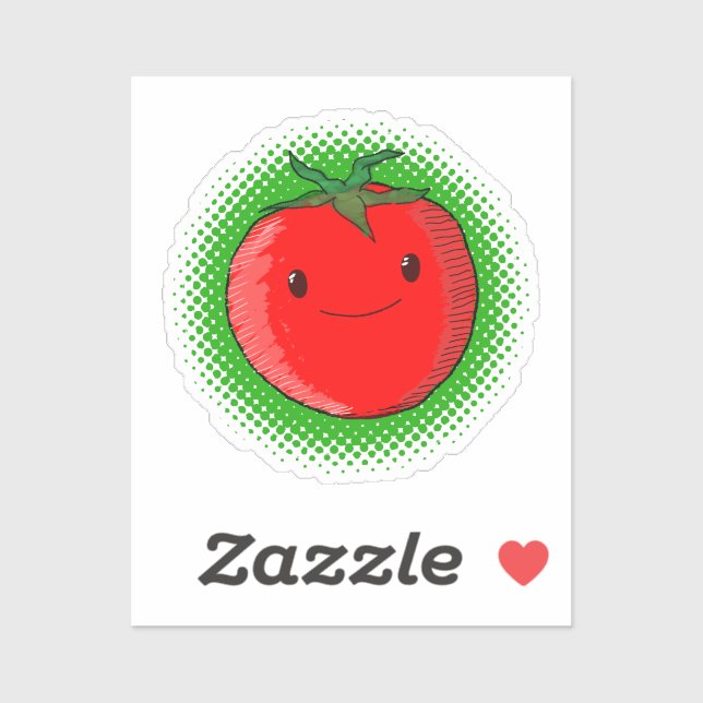 Niedlicher Cartoon Tomato Zeichnend Aufkleber (Blatt)