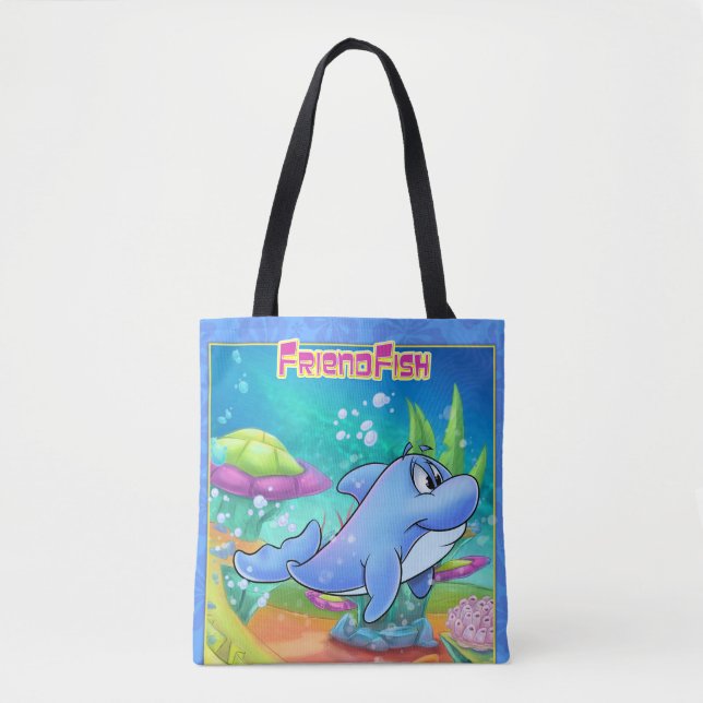 Niedlicher Cartoon Totbeutel mit Cartoon Delphin Tasche (Vorderseite)