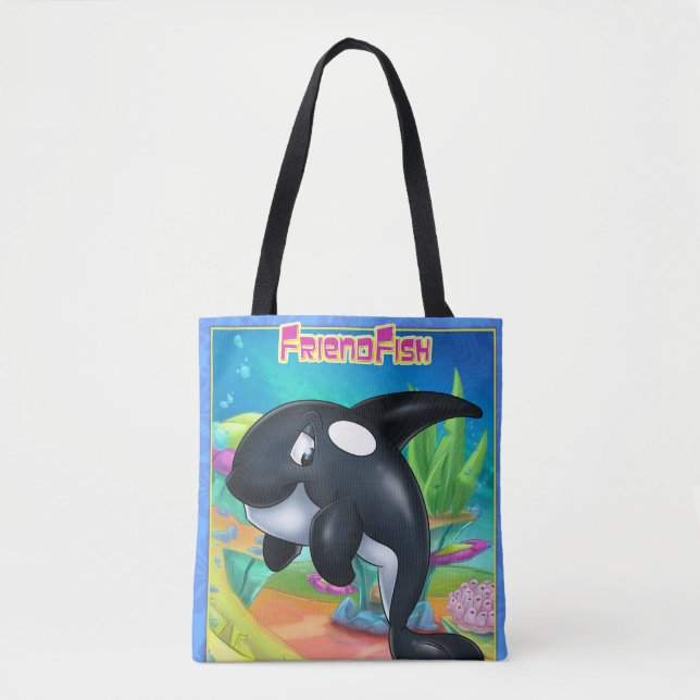 Niedlicher Cartoon Tote-Sack mit Cartoon Wal Tasche (Vorderseite)