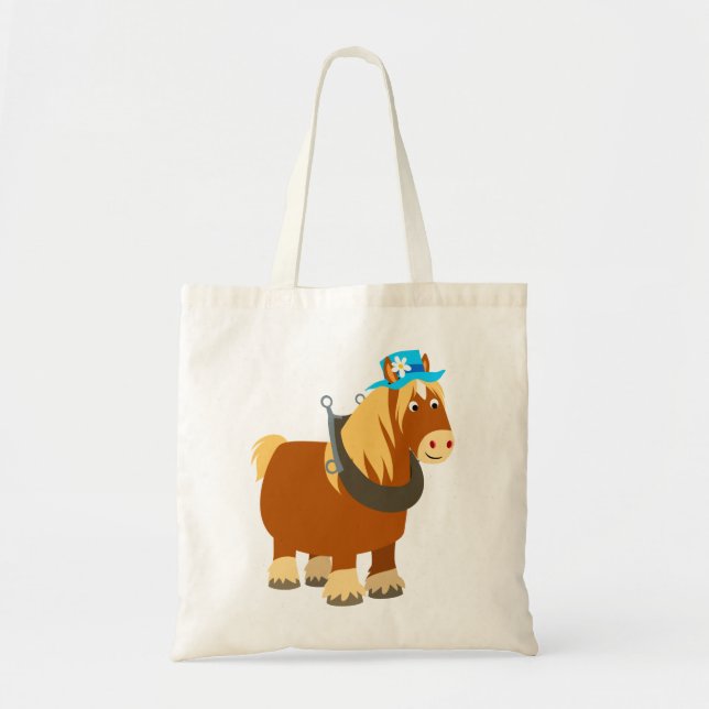 Niedlicher Cartoon Trait Breton Horse Bag Tragetasche (Vorne)