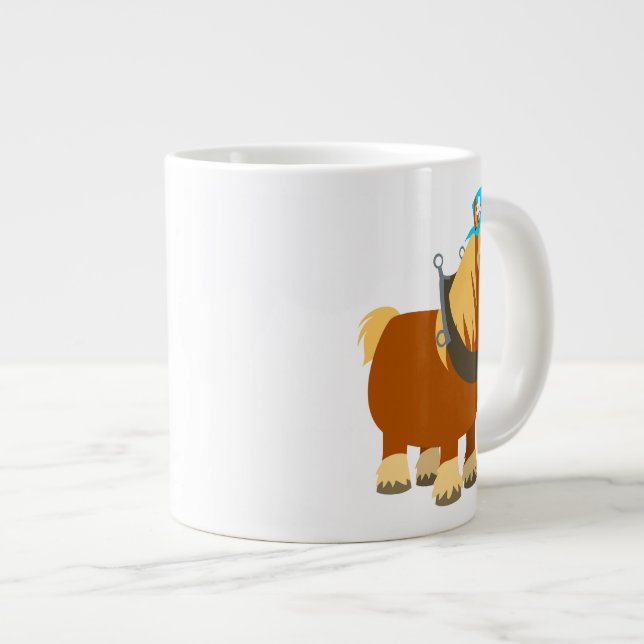 Niedlicher Cartoon Trait Breton Horse Jumbo Tasse (Vorderseite Rechts)