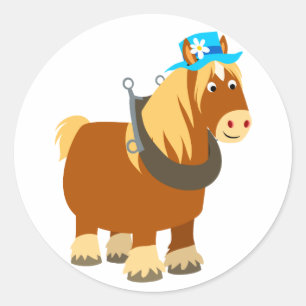Niedlicher Cartoon Trait Breton Horse Sticker