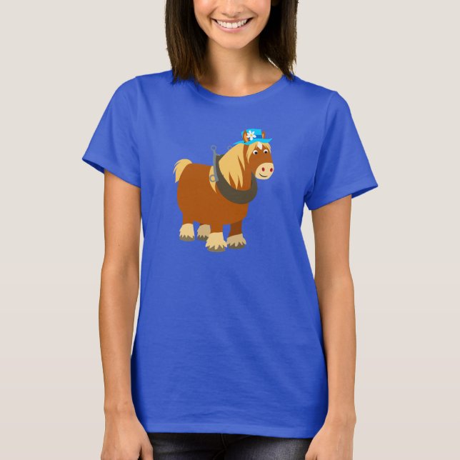 Niedlicher Cartoon Trait Breton Horse Women T - Sh T-Shirt (Vorderseite)