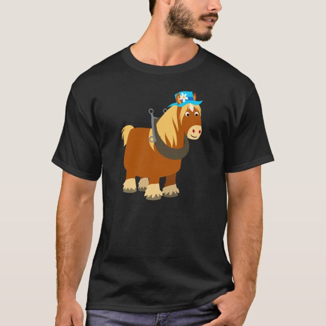 Niedlicher Cartoon Trait Breton Pferd T - Shirt (Vorderseite)