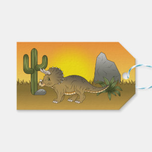 Niedlicher Cartoon Triceratops Dinosaurier in der Geschenkanhänger