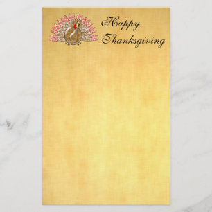 Niedlicher Cartoon Türkei Damask Muster Briefpapier