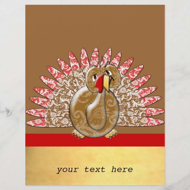 Niedlicher Cartoon Türkei Flyer (Vorne)