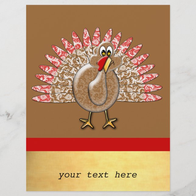 Niedlicher Cartoon Türkei Flyer (Vorne)