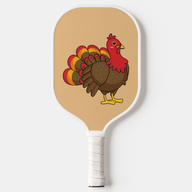 Niedlicher Cartoon Türkei Pickleball Schläger (Vorderseite)