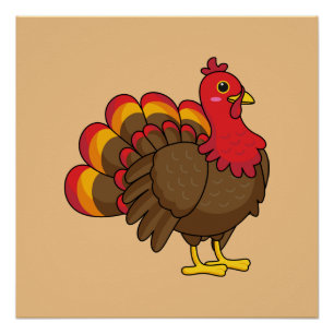 Niedlicher Cartoon Türkei Poster