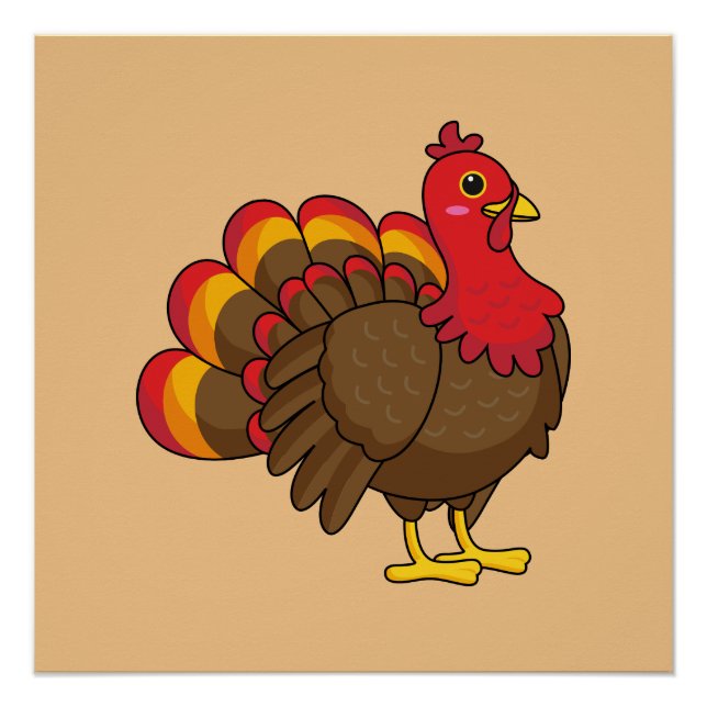 Niedlicher Cartoon Türkei Poster (Vorderseite)
