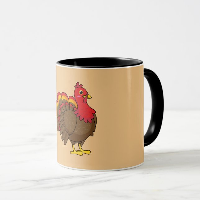 Niedlicher Cartoon Türkei Tasse (VorderseiteRechts)