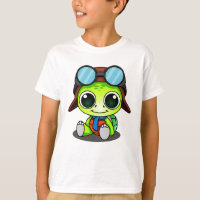 Niedlicher Cartoon Turtle in Aviator Hat