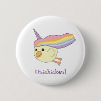 Niedlicher Cartoon Unichicken Knopf