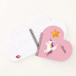 Niedlicher Cartoon Unicorn und Star Notizbuch