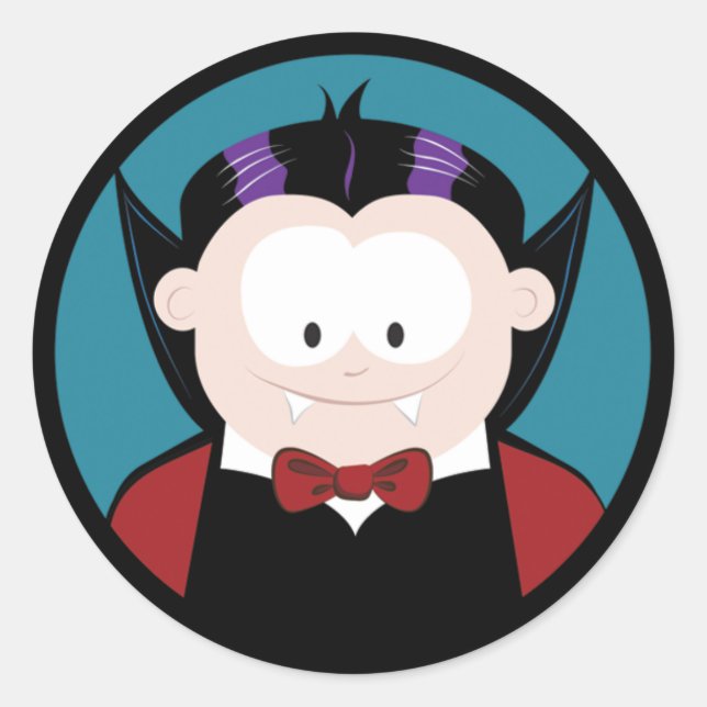 Niedlicher Cartoon Vampire Halloween Stickers (Vorderseite)