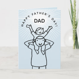 Niedlicher Cartoon Vater mit Kindervatertag Karte