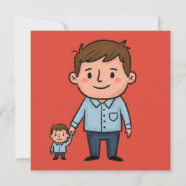 Niedlicher Cartoon Vater & Sohn glücklicher Vater Karte