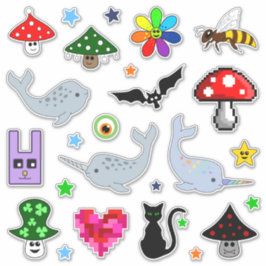Niedlicher Cartoon - Vinyl Stickers Aufkleber