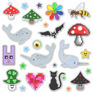 Niedlicher Cartoon - Vinyl Stickers Aufkleber