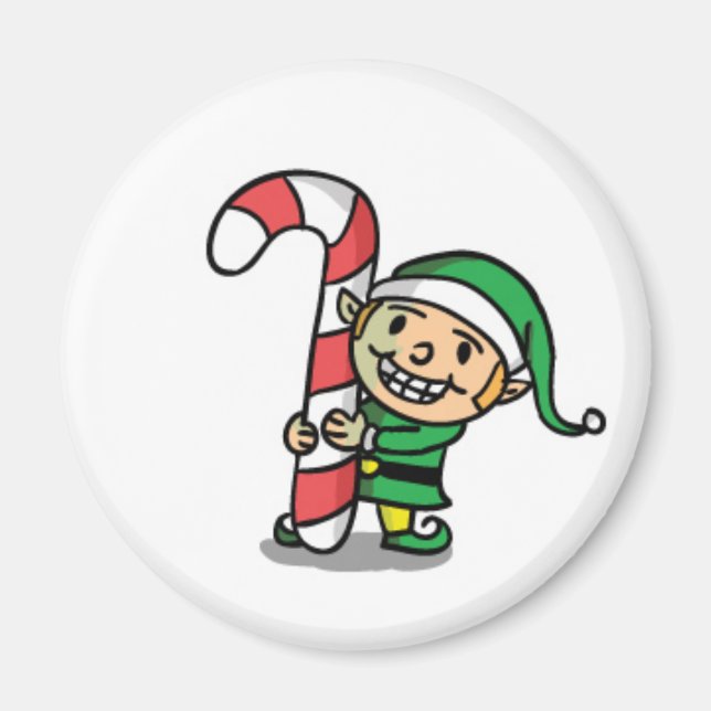 Niedlicher Cartoon Weihnachten Elf Magnet (Vorne)