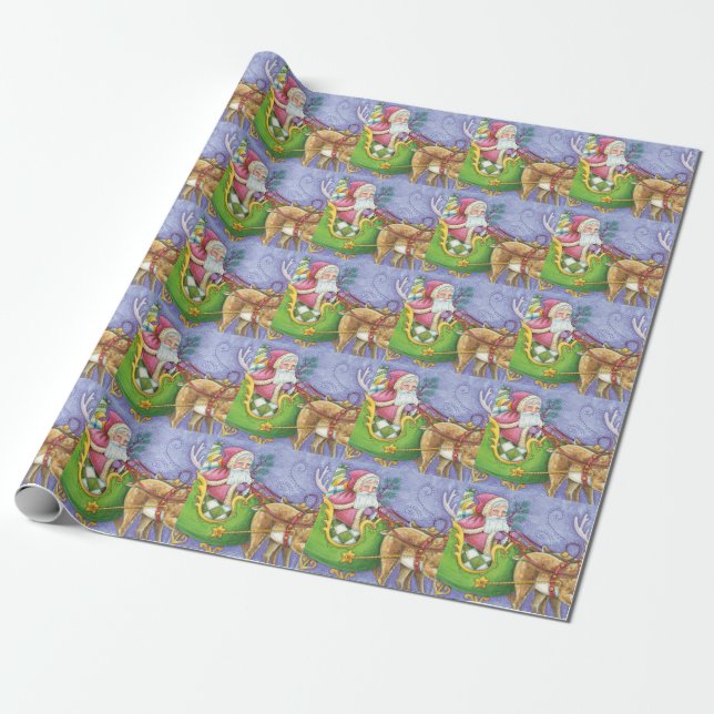 Niedlicher Cartoon Weihnachten Geschenkpapier (Ungerollt)