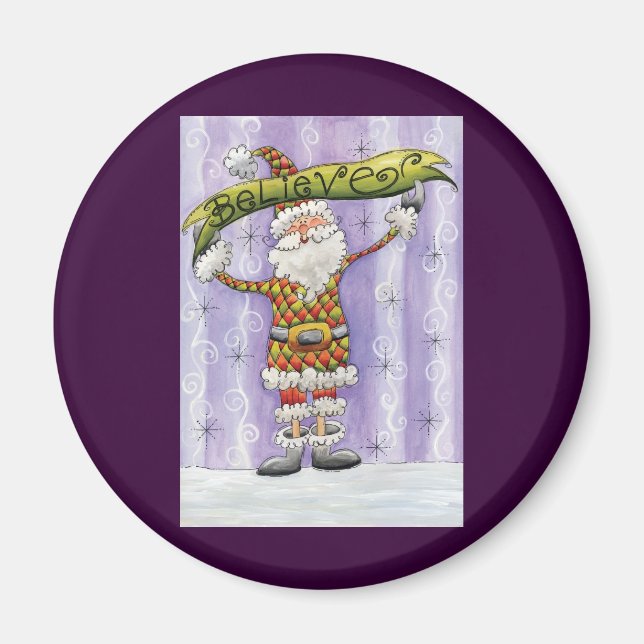 Niedlicher Cartoon Weihnachten, glaube ich an den  Magnet (Vorne)