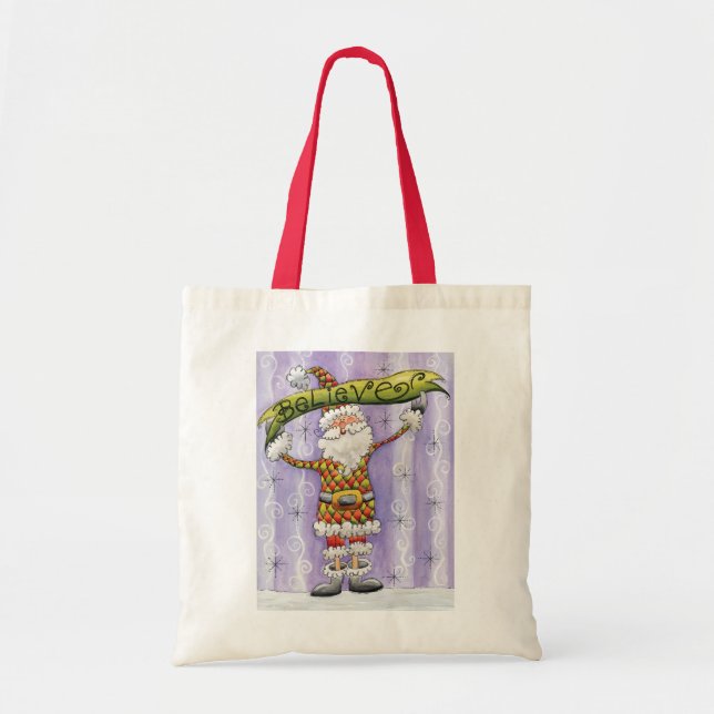 Niedlicher Cartoon Weihnachten, glaube ich an den  Tragetasche (Vorne)