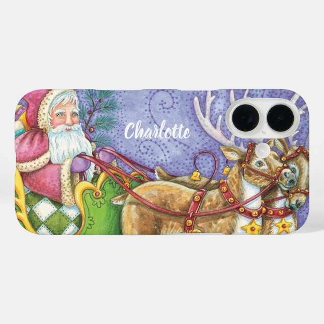 Niedlicher Cartoon Weihnachten iPhone 16 Hülle (Rückseite (Horizontal))