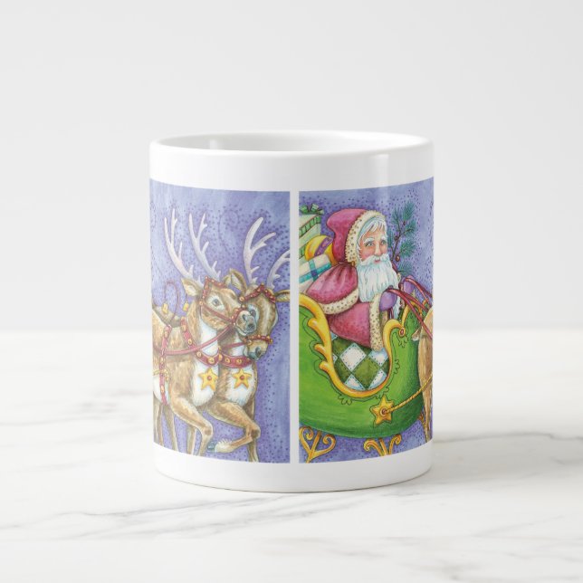Niedlicher Cartoon Weihnachten Jumbo-Tasse (Vorderseite)