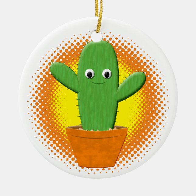 Niedlicher Cartoon Weihnachten Keramik Ornament (Vorne)