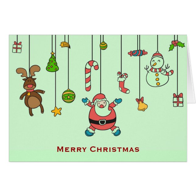 Niedlicher Cartoon Weihnachten und Freunde Weihnac (Vorderseite (Horizontal))