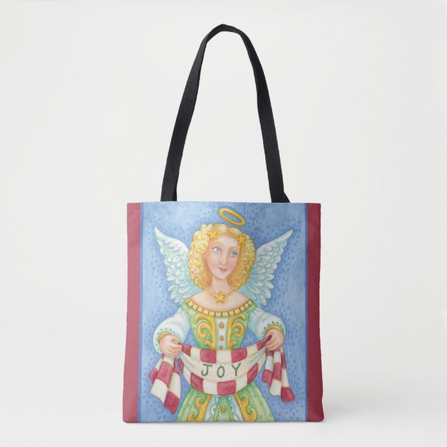 Niedlicher Cartoon Weihnachts Angel Halo mit Joy B Tasche (Vorderseite)