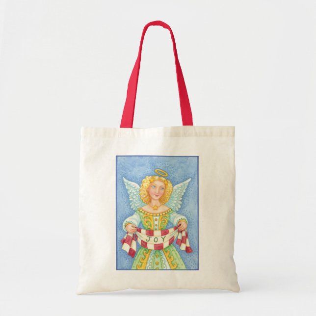 Niedlicher Cartoon Weihnachts Angel Halo mit Joy B Tragetasche (Vorne)