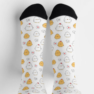 Niedlicher Cartoon Weißes Hühnerbild Socken