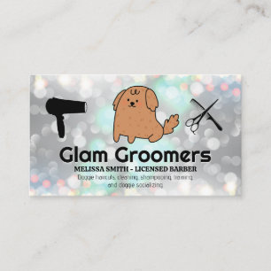 Niedlicher Cartoon Welpe Grooming Tools Glam B Visitenkarte