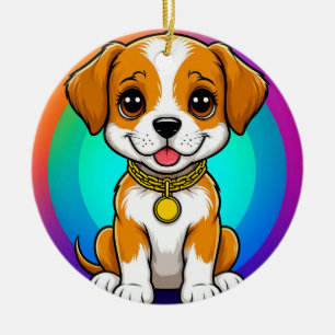 Niedlicher Cartoon-Welpe Keramik Ornament