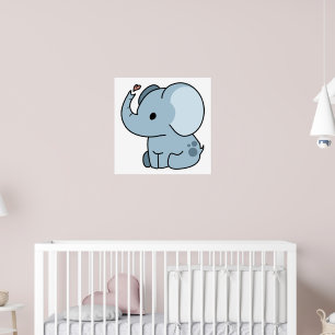 Niedlicher Cartoon Whimsical Elephant Poster