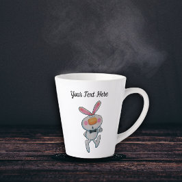 Niedlicher Cartoon White Bunny Bow Krawatten titel Milchtasse