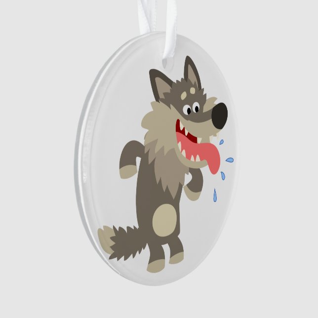 Niedlicher Cartoon Wolf Akrylus Ornament (Vorderseite)