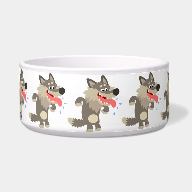 Niedlicher Cartoon Wolf Dog Bowl Napf (Vorderseite)