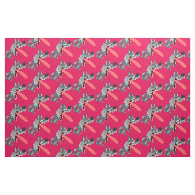 Niedlicher Cartoon Wolf Fabric Stoff (Fat Quarter (45,7 x 55,9 cm))