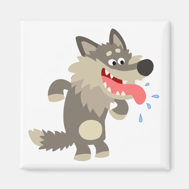 Niedlicher Cartoon Wolf Magnet (Vorne)
