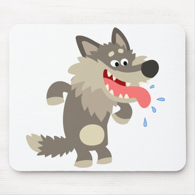 Niedlicher Cartoon Wolf Mousepad (Vorne)