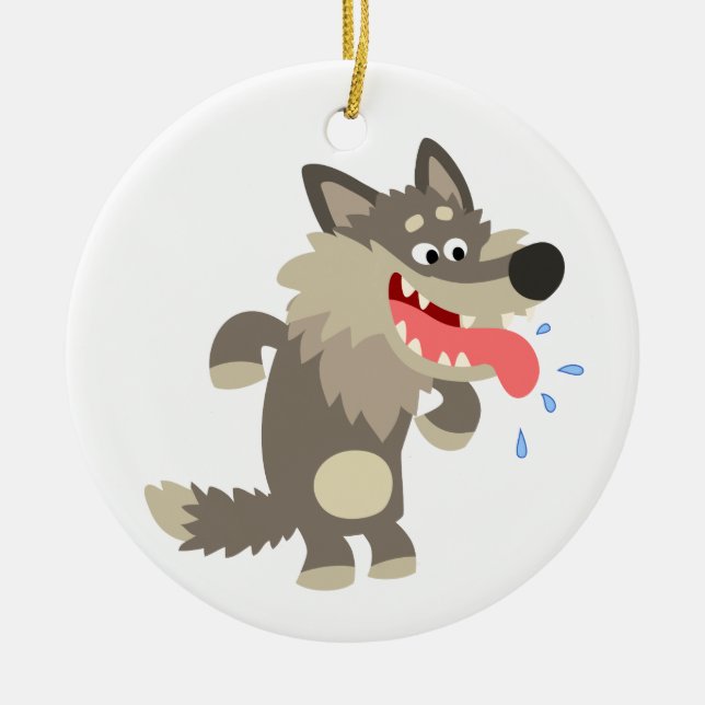 Niedlicher Cartoon Wolf Ornament (Vorne)