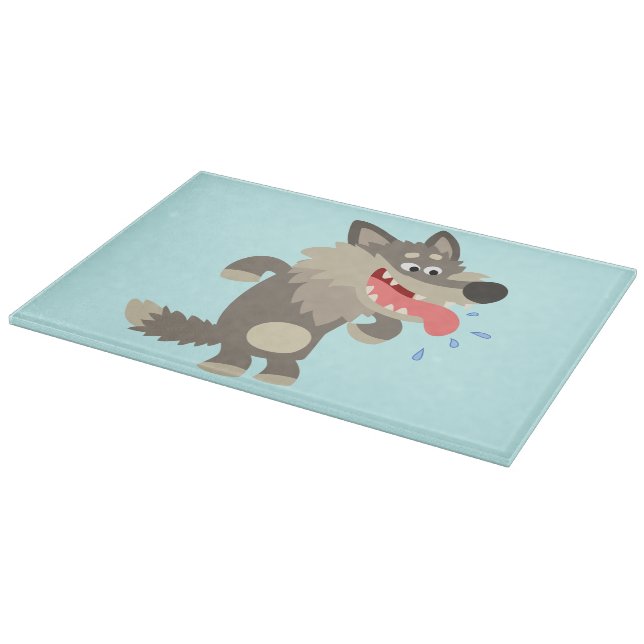 Niedlicher Cartoon Wolf-Vorstand Schneidebrett (Ecke)