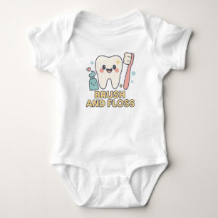 Niedlicher Cartoon - Zahnarzthygiene Baby Strampler